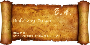 Brázay Anton névjegykártya